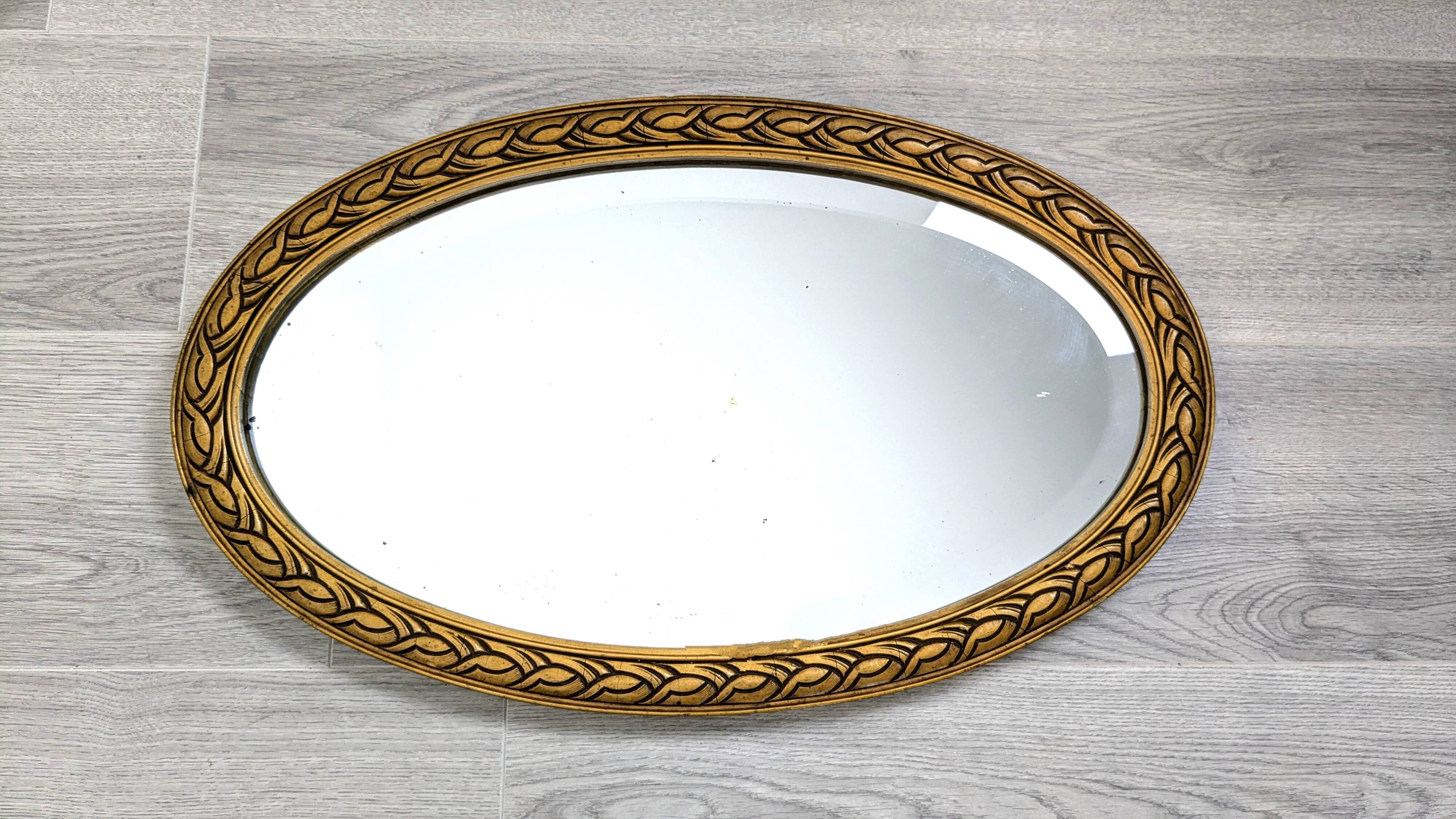 Miroir artd éco ovale doré 60 x 36 cm