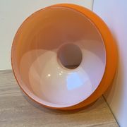 duo of Abat jour in vintage orange opaline glass