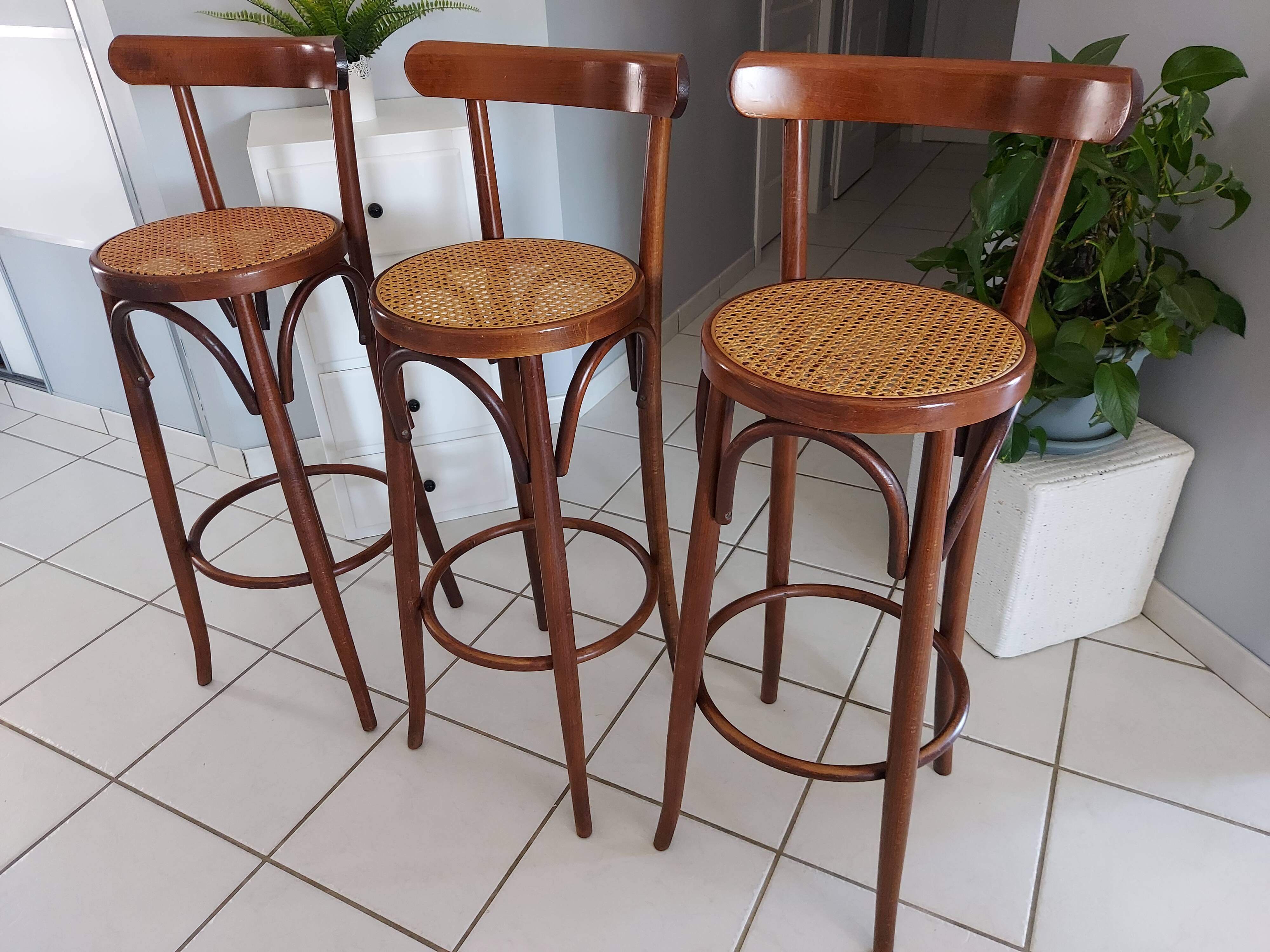 Lot 3 stools of Bar Bistrot vintage 1970s
