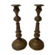 Pair of brass candle holders