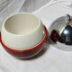 Ice bucket in the shape of an apple, chrome metal and red Bakelite, France, 70s