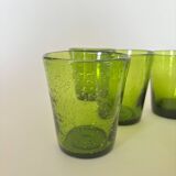 Lot de 7 verres Biot vert