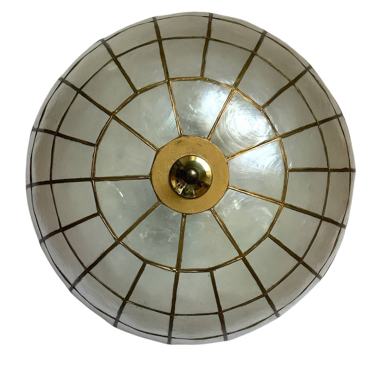 Vintage mother-of-pearl and brass ceiling light – Tiffany style