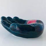 Empty hand oil blue pocket Vintage Vallauris