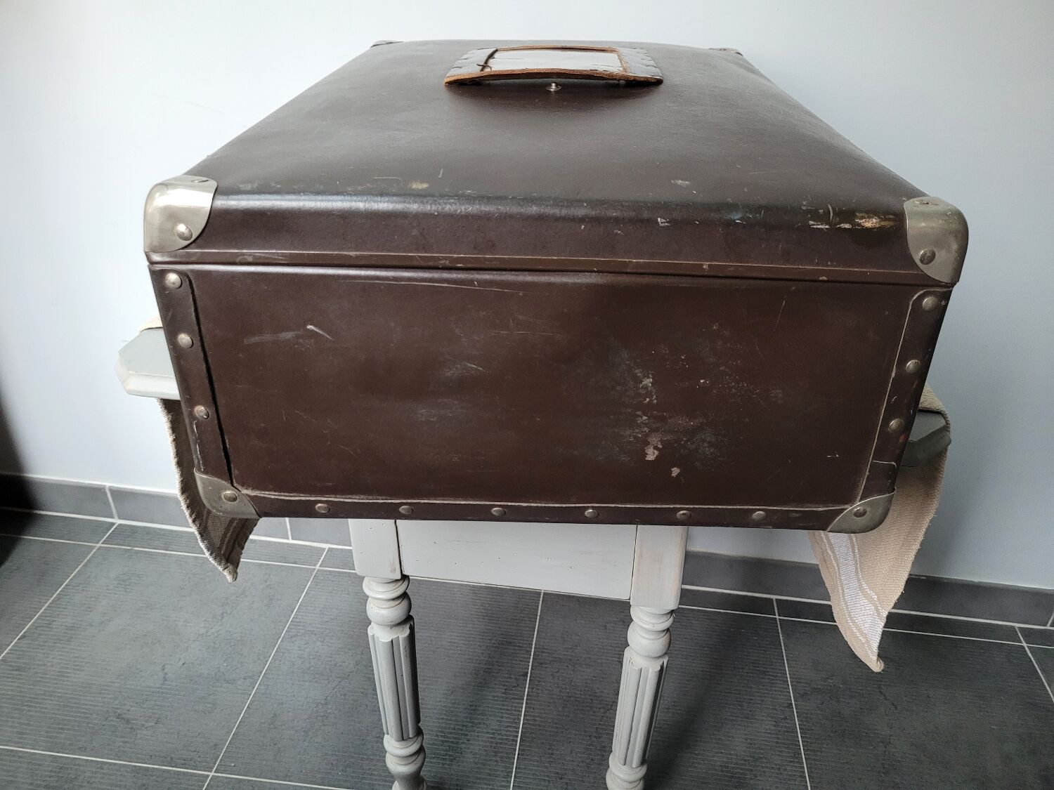 Antique cardboard suitcase