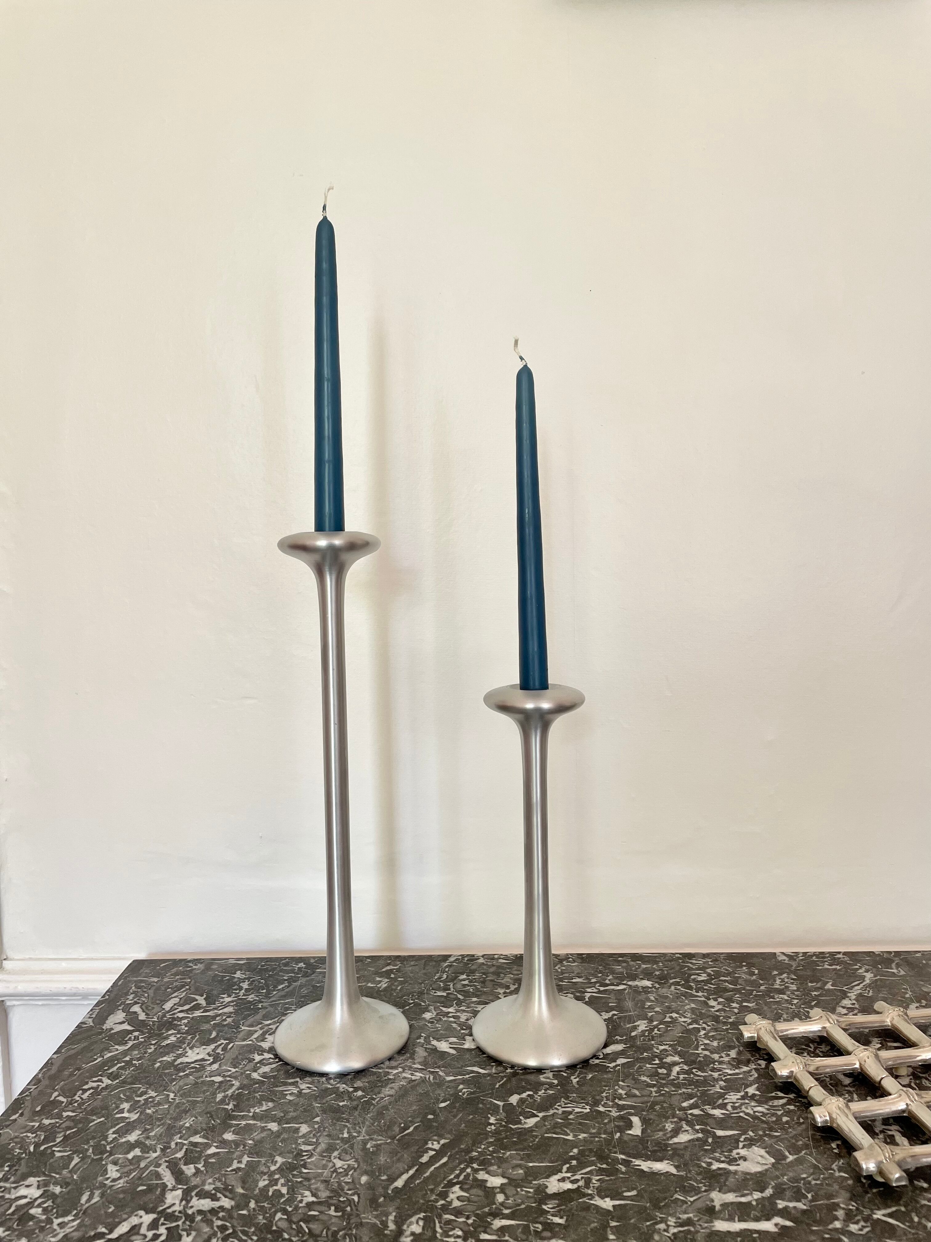 Ikea brushed aluminum candle holders kagla model