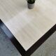 Table basse vintage travertin et bois design 1970