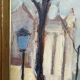 Swedish Oil on Panel "Lakerstationen” by L. Knut Norman Vintage & Framed 46×38cm