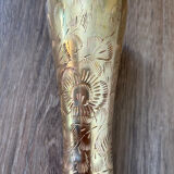 Vase en laiton doré gravé Indien