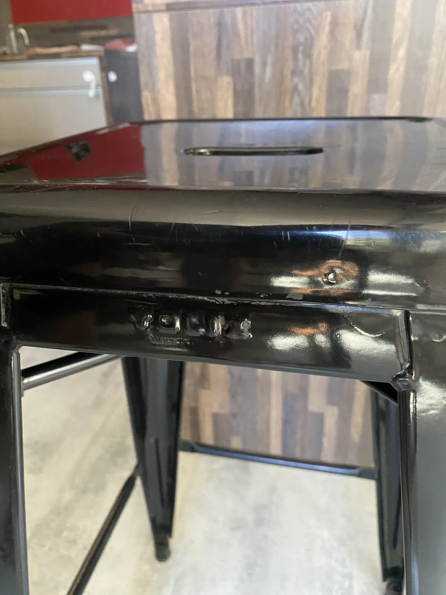 Genuine TOLIX H75 industrial high bar stool stackable black