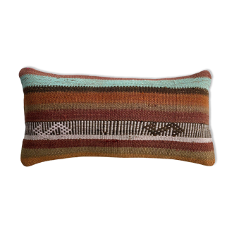 Vintage turkish kilim cushion cover, 30 x 60 cm