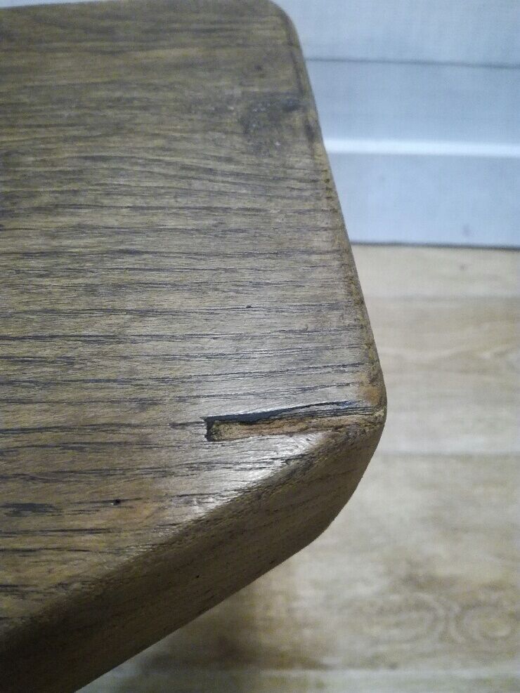 Raw wood tripod stool