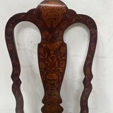Set of eight Dutch marquetry chairs from the 19th century.