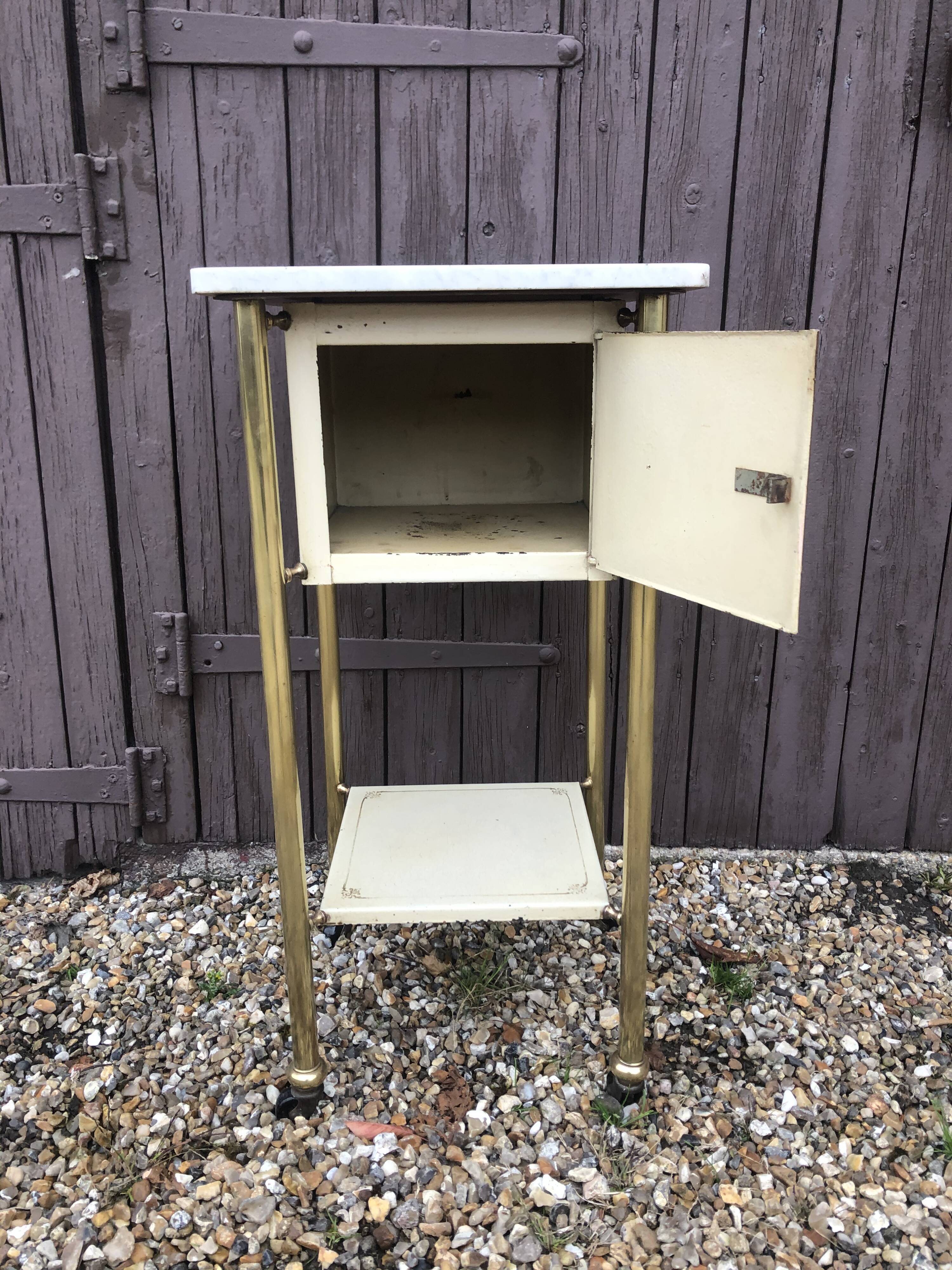 Marble and brass sheet bedside at the beginning of the 20th century