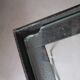 50s/60s coffee table in black metal and glass top