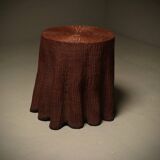 Wicker Ghost Drapery Side Table or Stand 1970s