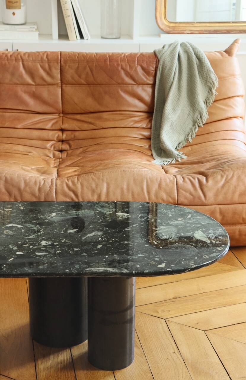 Green marble coffee table