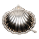 Silver-plated metal shell butter dish, 1970s