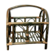 Indonesian magazine holders made of bamboo and vintage green rattan