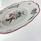 Set de 2 plats en céramique peint à la main motif fleurs