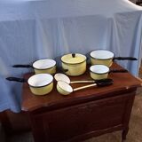 Set of 7 vintage enameled pans