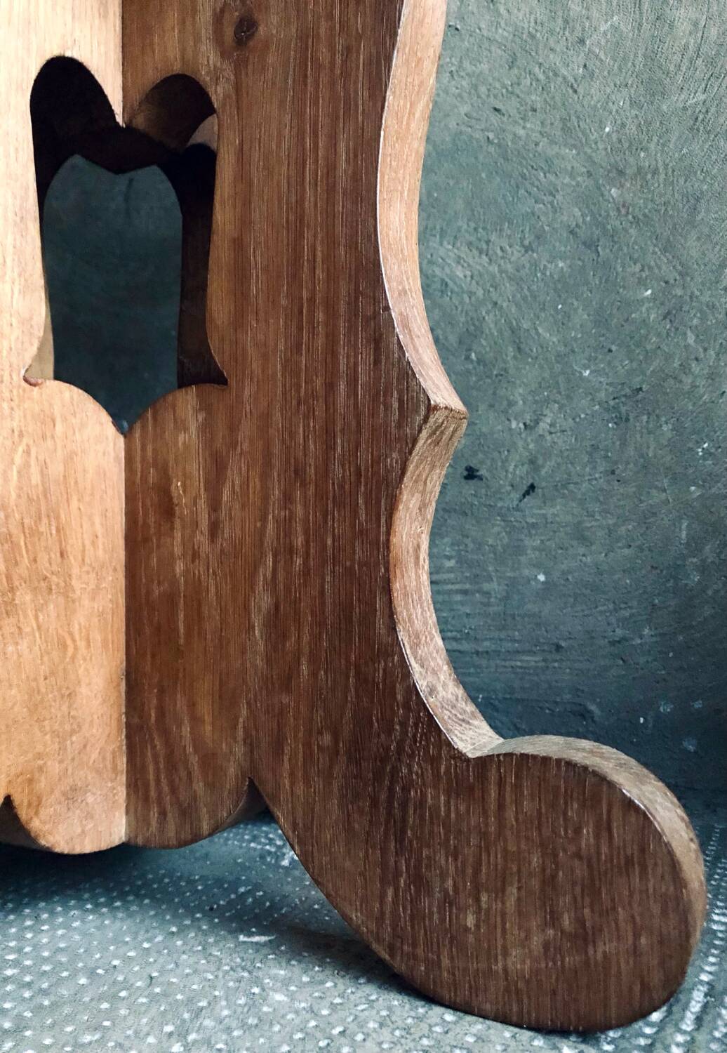 Brutalist oak side table