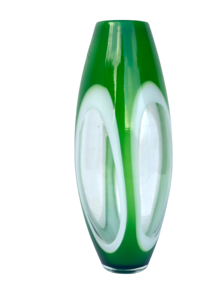 Vintage green glass vase