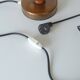 Large Vintage Bedside Lamp / French Style Table Light / Gold Textile Shade