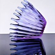 Vase - Large Purple Crystal Cup • Vintage • Cristallerie de Bayel • 1950