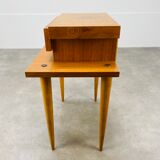 Scandinavian bedside table 50s blond wood