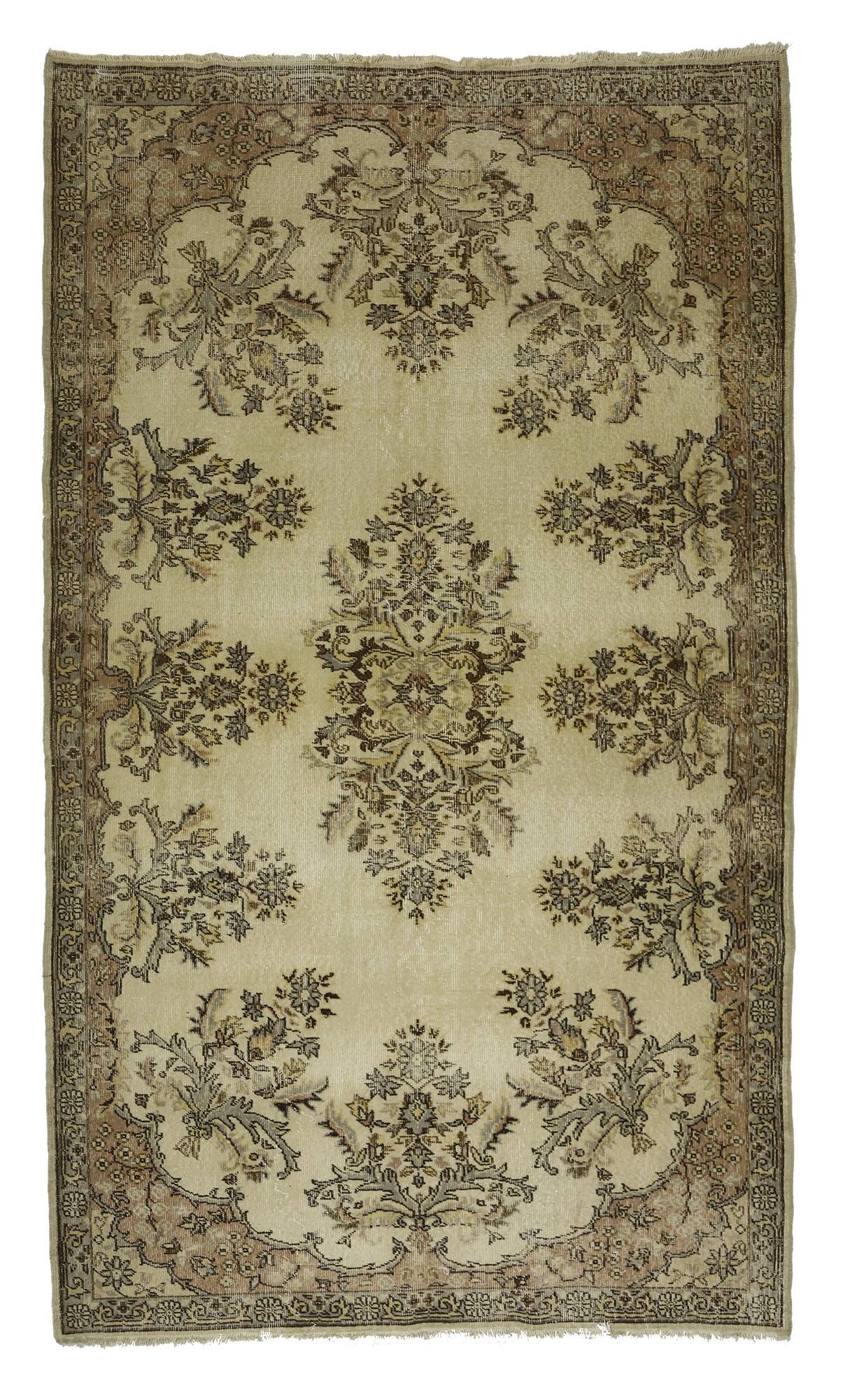 Tapis Oushak Vintage à Motifs Orientaux – Laine 100 % – 280 × 161 cm