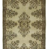 Tapis Oushak Vintage à Motifs Orientaux – Laine 100 % – 280 × 161 cm