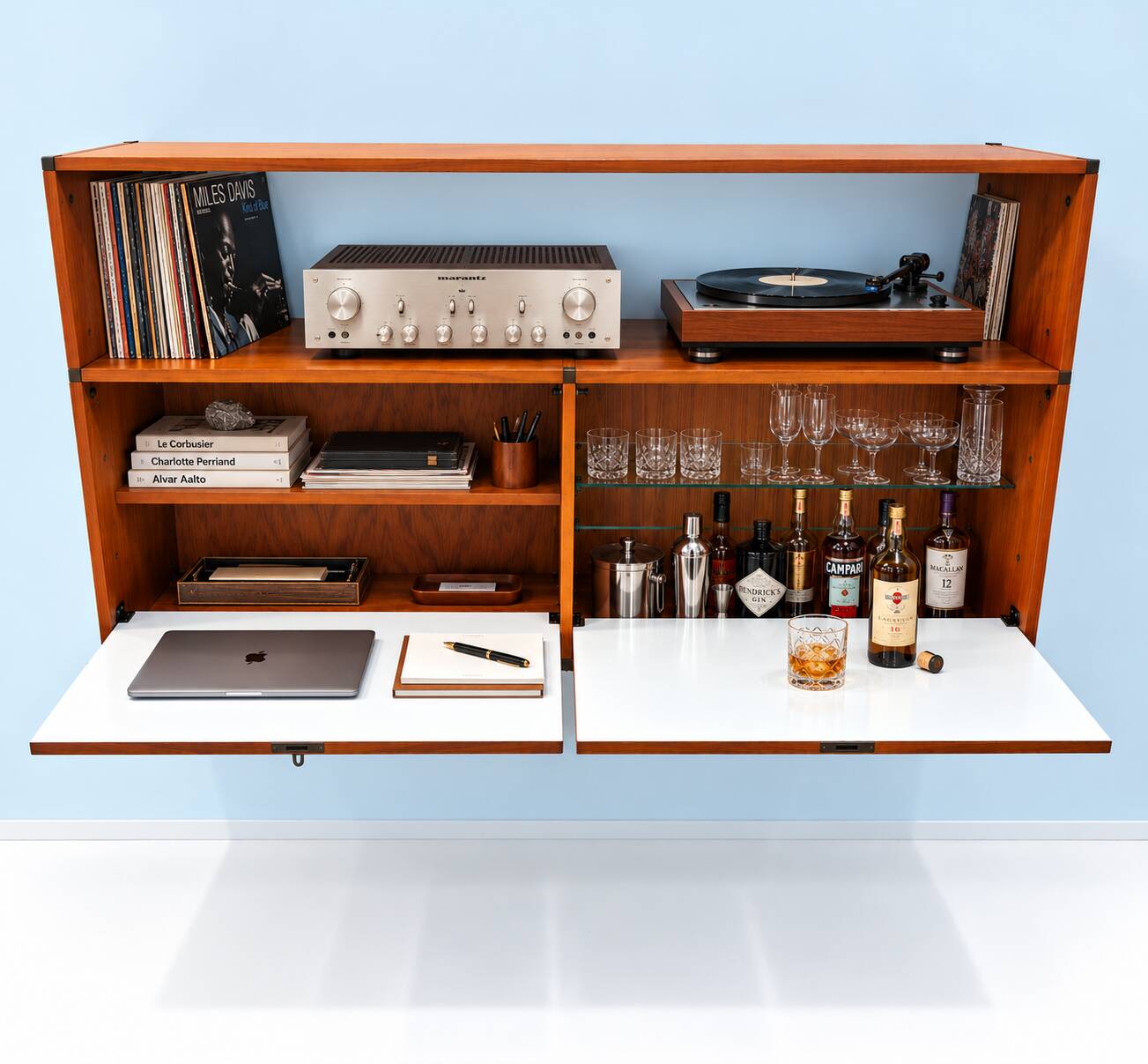 A.R.P. for Minvielle – Rare suspended buffet-bar with secretary, 19th century.