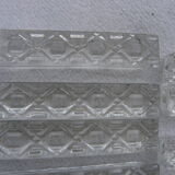 Set of twelve crystal knife holders in their box