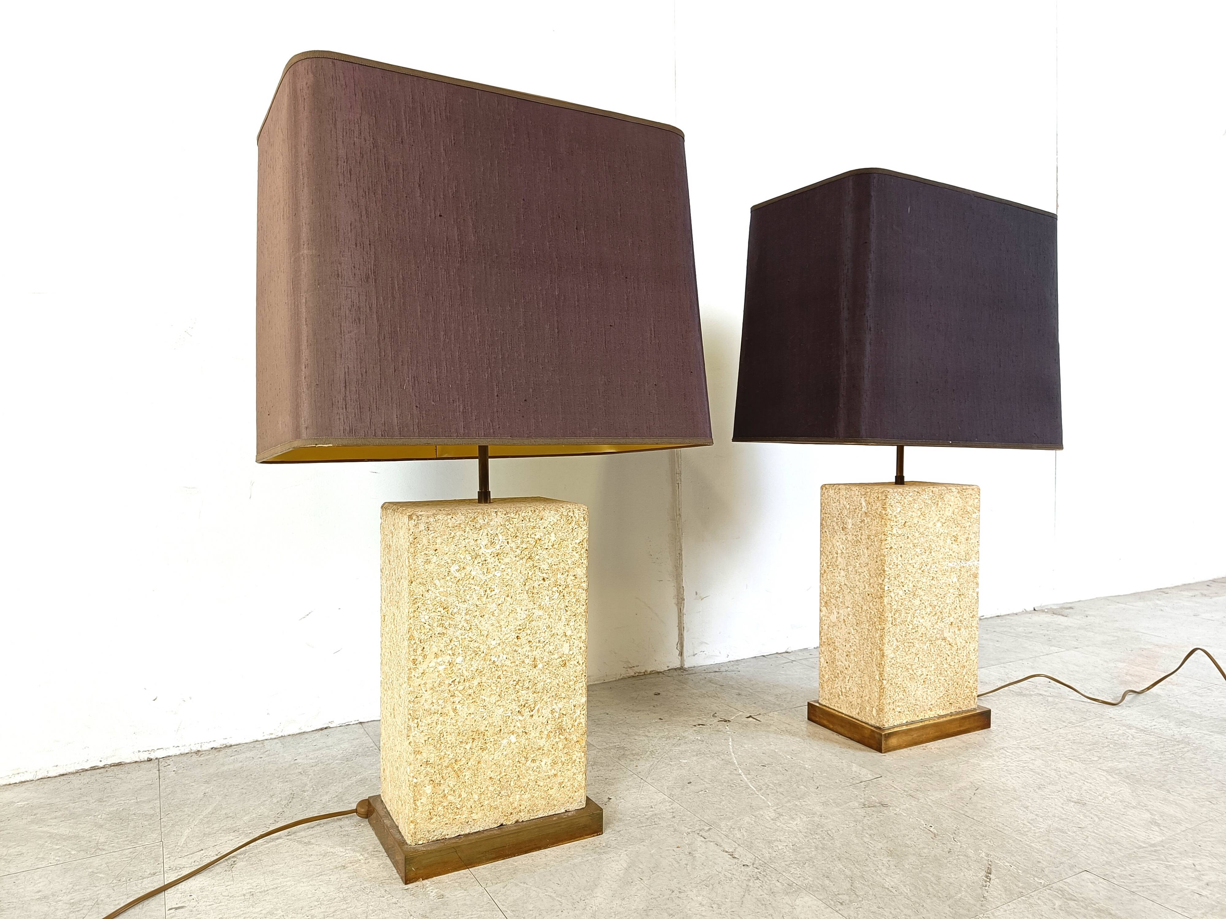 Pair of pierre de France table lamps, 1970s