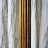 Golden wood floor lamp
