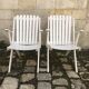 Paire de fauteuils pliables vintage « ciseaux » 1950