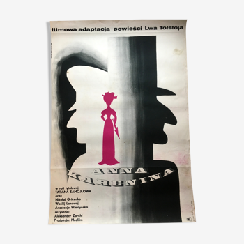 Affiche originale du film polonais "Anna Karenina" par Eric Lipinski, 1976