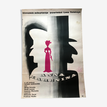 Original Polish movie poster "Anna Karenina" by Eric Lipinski, 1976