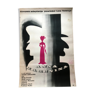 Affiche originale du film polonais "Anna Karenina" par Eric Lipinski, 1976