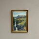 Oil on Canvas “Huts in the Mountains” by Weidofolk, Vintage & Framed