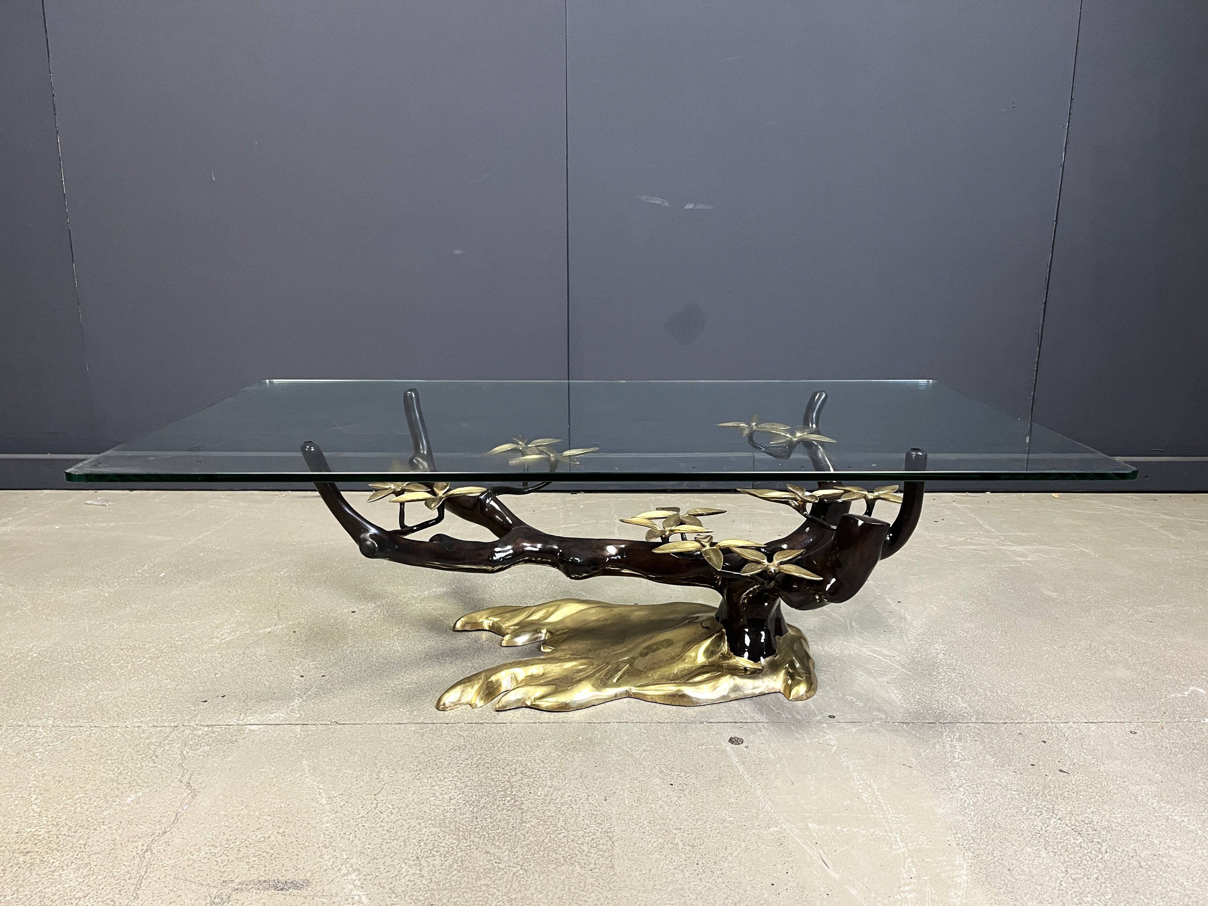 Brass bonsai coffee table by Willy Daro, 1970s