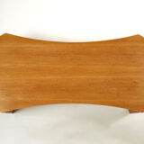 Coffee table signed by Vincent Poujardieu free form in oak 1992