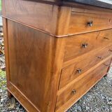 Commode en noyer et marbre noir, XIXème siècle