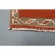 1970's Vintage Turkish Milas Handmade Wool Cotton Orange Area Rug 88x136