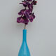 Vase soliflore bleu avec intérieur verre blanc