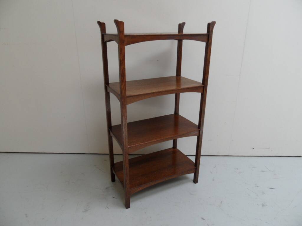 Art Nouveau Jugendstil oak open bookcase  etagere