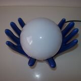 Vintage hand lamp in ceramic and opaline