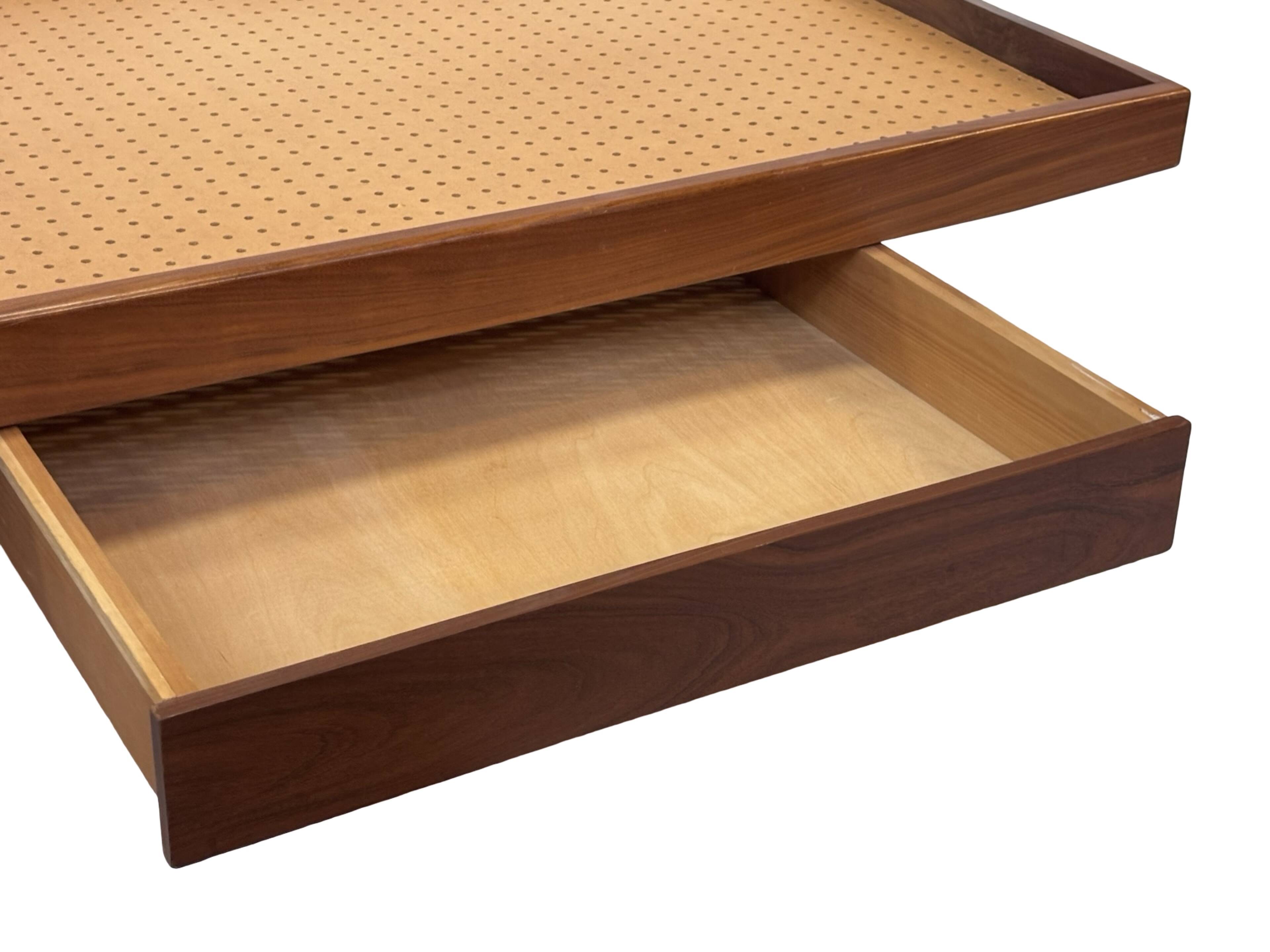 Vintage 1950s teak sofa bed with drawers.