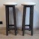 Lot de 6 tabourets de bar en bois — esprit bistrot & bois patiné
